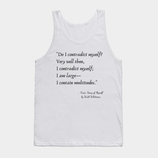 A Quote from "Song of Myself" by Walt Whitman Tank Top